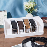 Folding Plastic Belt Organizer Holder with 5 Compartments, Belt Storage Display Stands for Closet, Drawer, Rectangle, White, Finish Product: 35x15x11.5cm