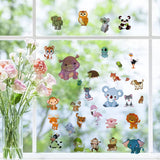 8 Sheets 8 Styles Animal PVC Waterproof Wall Stickers, Self-Adhesive Decals, for Window or Stairway Home Decoration, Rectangle, Mixed Shapes, 200x145mm, about 1 sheets/style
