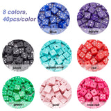Acrylic Beads, Dice, Mixed Color, 7.5x7.5x7.5mm, Hole: 1.5mm, 320pcs/box