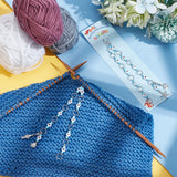 Sea Animal Glass & Acrylic Beaded Knitting Row Counter Chains, and Starfish & Shell & Tortoise Alloy Charm Locking Stitch Marker, Light Sky Blue, 288~295mm, 2pcs/set