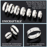 18Pcs 9 Szie Stainless Steel Simple Plain Band Ring for Women, Stainless Steel Color, Inner Diameter: 15.3~22mm, 2Pcs/size