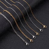 Vacuum Plating 304 Stainless Steel Necklace, Cable Chains, with Lobster Clasps, for DIY Jewelry Crafting, Golden & Stainless Steel Color, 17.72~23.6 inch(45~60cm), 1.5~3mm, 12pcs/box