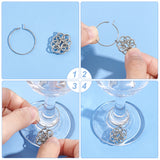 120Pcs 316 Surgical Stainless Steel Hoop Earring Findings, Wine Glass Charms Rings, with 200Pcs 304 Stainless Steel Jump Rings, Stainless Steel Color, 21 Gauge, 24x20x0.7mm
