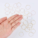 150Pcs 3 Colors Brass Wine Glass Charm Rings, Hoop Earrings Findings, Mixed Color, 20x0.8mm, 20 Gauge, 50pcs/color
