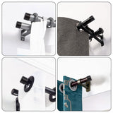 Iron Curtain Rod Seal Flat Head, Curtain Rod Cap Finials, with Screw, Black, 32.5x22.5mm, Inner Diameter: 28.5mm