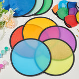 8Pcs 8 Colors Nylon Foldable Flying Disc or Fan with Storage Bag Assortment, Mixed Color, 250x2mm, 1pc/color