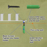Fashion Iron Medal Hanger Holder Display Wall Rack, 20 Hooks, with Screws, Word Karate, Human Pattern, 142x400mm