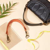 2Pcs 2 Colors PU Imitation Leather Bag Handles, with Alloy Swivel Clasp & Iron D-Ring Buckle, Mixed Color, 36.4x3.1x0.35cm, 1pc/color