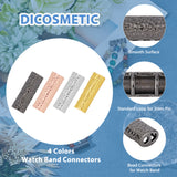 8Pcs 4 Colors Alloy Watch Band Adapter Connectors, Watch Belt Trim Accessories, Column, Mixed Color, 24x8x6.5mm, Hole: 2mm and 3x2mm, 2pcs/color