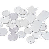 Aluminum Blank Pendants, Mixed Shapes, Platinum, 30pcs/box