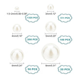 2206Pcs 6 Styles Imitation Pearl Acrylic Beads, No Hole, Round, Beige, 2206pcs/box