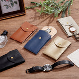 5Pcs 5 Colors Rectangle Imitation Leather Single Watch Storage Bag, Portable Travel Wrist Watch Pouches, Mixed Color, 13x7.3x0.8cm, 1pc/color