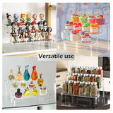 3-Tier Transparent Acrylic Minifigures Display Risers, for Models, Building Blocks, Doll Display Holder, Clear, Finished Product: 29.8x15x15.3cm