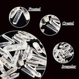 Natural Quartz Crystal Pointed Beads, No Hole/Udrilled, Hexagonal Prisms, 16~46x6~13x5~10mm; 250g; about 60pcs/box