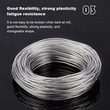 Rubber Covered Aluminum Wire, Bendable Metal Craft Wire, for Making Dolls Skeleton DIY Crafts, Platinum, 2mm