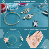 Sterling Silver Wire, Round, Half Hard, Golden, 26 Gauge, 0.4mm, about 6.56 Feet(2m)/Bundle