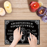 Pendulum Dowsing Divination Board Set, Wooden Spirit Board Black Talking Board Game for Spirit Hunt Birthday Party Supplies with Planchette, Eye Pattern, 300x210x5mm, 2pcs/set