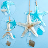 Glass Pendant Decoration, with Jute Rope, Starfish, Mixed Color, 330mm, 2pcs/set