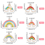 60Pcs 6 Style Alloy Enamel Pendants, Rainbow, Mixed Color, 10pcs/style