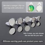 DIY Earring Making Kits, Including 304 Stainless Steel Clip-on Earring Findings, Transparent Glass Cabochons and Silicone Earring Pads, Stainless Steel Color, 150pcs/box