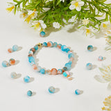 2 Strands 2 Styles Natural Persian Jade Beads Strands, Dyed, Round, Light Sky Blue, 6~8mm, Hole: 1~1.5mm, 1 strand/style