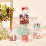 120Pcs Transparent Plastic PET Box Gift Packaging, Waterproof Folding Cartons, Cube, Clear, 4x4x4cm