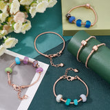 6Pcs 2 Style Brass European Style Bracelet Making, Rose Gold, 3pcs/style