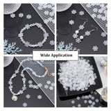 Transparent Acrylic Beads, Glitter Powder, Snowflake, Clear, 12.5x11.5x2.5mm, Hole: 1.5mm, 400pcs/box