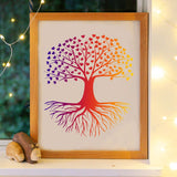 1 Sheet Self-Adhesive Silk Screen Printing Stencil, for Painting on Wood, DIY Decoration T-Shirt Fabric, Tree of Life Pattern, 28x22cm, 1 sheet/set