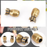 2Pcs Brass Beads, Bomb Shaped, Antique Golden, 18x9.5mm, Hole: 5mm