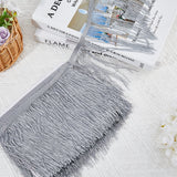 10M Polyester Tassel Ribbon, Fringe Trimming Lace Ribbon, Clothes Accessories, Light Grey, 140x1mm, about 10.94 Yards(10m)/Card