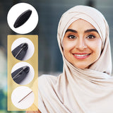 8Pcs Plastic Oval Brooch Pins, Scarf Hijab Lapel Pin Buckles for Ladies Hair Dressing Accessories, Black, 36x13.5x9mm