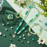 300Pcs 10 Color Baking Painted Crackle Glass Bead Strands, Two Tone, Round, Green, 8mm, Hole: 1.3~1.6mm, 30Pcs/color