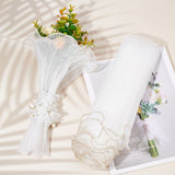 Pleated Gauze Yarn Flower Bouquets Wrapping Packaging, Suitable for Mother's Day Gift Giving Decoration, White, 457.2x28cm, 2bags/set