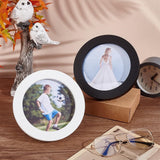 2Pcs 2 Colors Flat Round MDF Board Photo Frame, Mixed Color, 155x18.3mm