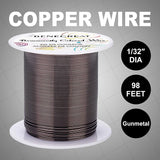 Round Copper Wire, for Wire Wrapped Jewelry Making, Gunmetal, 20 Gauge, 0.8mm, about 98.42 Feet(30m)/roll