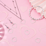 201 Stainless Steel Pendants, Heart, Stainless Steel Color, 23x24x1mm, Hole: 1.6mm and 1mm, 30pcs/box