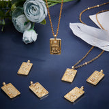 12Pcs 12 Style Brass Micro Pave Clear Cubic Zirconia Pendants, Real 18K Gold Plated, Tarot Card Charms, Real 18K Gold Plated, 30x15x4mm, Hole: 3~4mm, 1pc/style