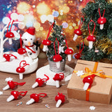 Mushroom Wool Felt Hanging Pendant Decorations, for Christmas Tree Decoration Accessories, FireBrick, 100~110mm
