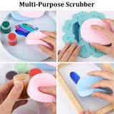 4Pcs 2 Colors Makeup Sponge, Make Powder Puff, Oval, Mixed Color, 10.7x8.1x1.4cm, 2pcs/color