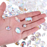 Sew on Rhinestone, Taiwan Acrylic Rhinestone, Two Holes, Garments Accessories, Flat Back, Mixed Color, 12~25x8~15x3~5mm, Hole: 1mm, 15pcs/compartment, 150pcs/box