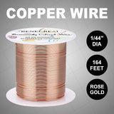 Round Copper Wire, for Wire Wrapped Jewelry Making, Red Copper, 22 Gauge, 0.6mm, about 164.04 Feet(50m)/roll