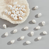 1 Strands Natural Shell Beads Strands, Teardrop, White, 11x8mm, Hole: 0.7mm, about 35pcs/strand, 15.94''(40.5cm)