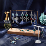 DIY Alloy with Glass Charm Earring Making Kit, Including Alloy Pendants & Links & Cabochon Settings, Glass Cabochons, Brass Earring Hooks & Jump Ring, Antique Silver & Platinum, Cabochons: 20Pcs