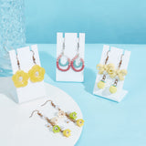 Acrylic Earring Display Stands, Jewelry Display Rack, L-Shaped, Rectangle, White, 4.5x3.5x8cm, Slot: 3mm, 10pcs/set