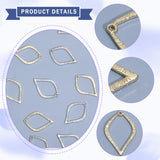 24Pcs 2 Styles Alloy Pendants, Leaf Charms, Platinum & Golden, 35x23~23.5x1.5mm, Hole: 1.5mm, 12pcs/style