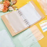 24Pc A5 PVC Loose Leaf Bags, Zip Lock 6-Hole Binder File Pockets, 1Pc A5 Retro Kraft Paper Hardcover 6-Hole Round Ring Binder Protector, 10 Sheets Paper Stickers, Rectangle, Mixed Color
