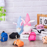 6Pcs 6 Colors Casual Mini Cloth Doll Backpack, with Zipper, for Girl BJD Accessory Bag, Mixed Color, 80x70x39mm, 1pc/color