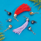15 Sets 3 Colors Alloy Cord Ends with Cable Chains, for Tassel Pendant Decoration Makings, Mixed Color, 55mm, 5sets/color