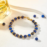 Natural Lapis Lazuli Beads Strands, Dyed, Round, 6mm, Hole: 1mm, about 65pcs/strand, 15.5 inch